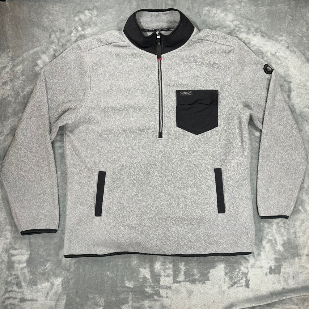Canada Weathergear Mens XXL Gray Quarter Zip Fleece Pullover Jacket CW5130